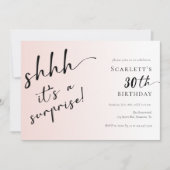 Surprise Blush Pink Foto 30th 40th Birthday Party Kaart (Voorkant)