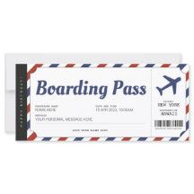 Surprise Boarding Pass Airplane Gift Ticket