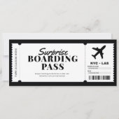 Surprise Boarding Pass Airplane Gift Ticket Kaart (Voorkant)