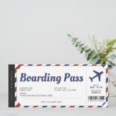 Surprise Boarding Pass Airplane Gift Ticket Kaart (Staand voorkant)