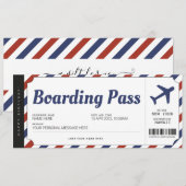 Surprise Boarding Pass Airplane Gift Ticket Kaart (Voorkant / Achterkant)