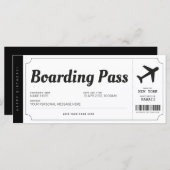 Surprise boarding Pass Airplane Travel Ticket (Voorkant / Achterkant)
