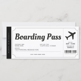 Surprise boarding Pass Airplane Travel Ticket