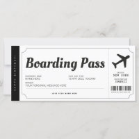 Surprise boarding Pass Airplane Travel Ticket