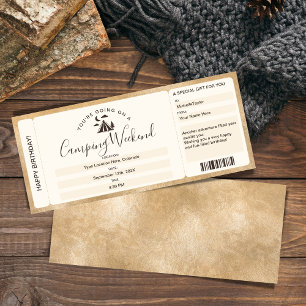 Surprise Boarding Pass Ticket Camping Weekend Kaart