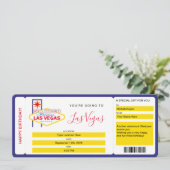 Surprise Boarding Pass Ticket Las Vegas Weekend Kaart (Staand voorkant)