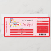 Surprise Boarding Pass Ticket Las Vegas Weekend Kaart (Voorkant)