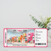 Surprise Boarding Pass Ticket Mexico Kaart (Staand voorkant)