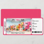 Surprise Boarding Pass Ticket Mexico Kaart (Voorkant / Achterkant)