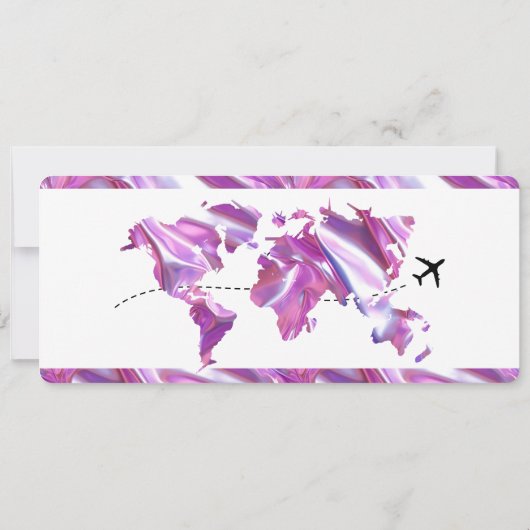 Surprise Boarding Pass Trip Ticket Destination Kaart (Achterkant)