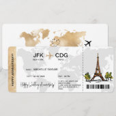 Surprise Boarding Pass Trip Ticket Destination Kaart (Voorkant / Achterkant)