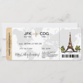 Surprise Boarding Pass Trip Ticket Destination Kaart (Voorkant)