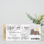 Surprise Boarding Pass Trip Ticket Destination Kaart (Staand voorkant)