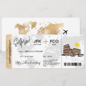 Surprise Boarding Pass Trip Ticket Destination Kaart (Voorkant / Achterkant)