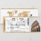 Surprise Boarding Pass Trip Ticket Destination Kaart (Voorkant / Achterkant)