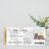 Surprise Boarding Pass Trip Ticket Destination Kaart (Staand voorkant)