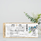 Surprise Boarding Pass Trip Ticket Griekenland Ski Kaart (Staand voorkant)