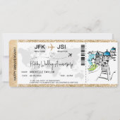 Surprise Boarding Pass Trip Ticket Griekenland Ski Kaart (Voorkant)
