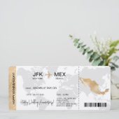 Surprise Boarding Pass Trip Ticket Mexico Kaart (Staand voorkant)