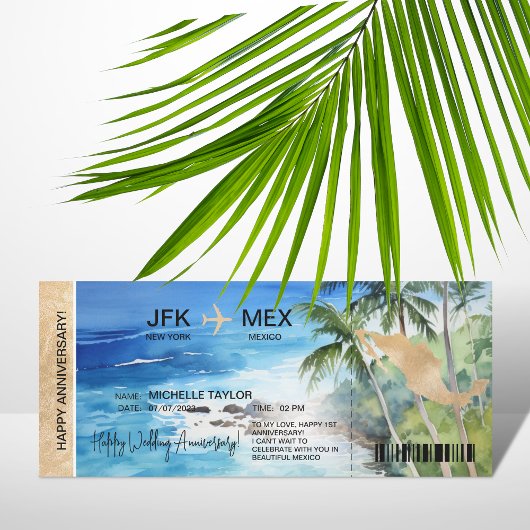 Surprise Boarding Pass Trip Ticket Mexico Kaart