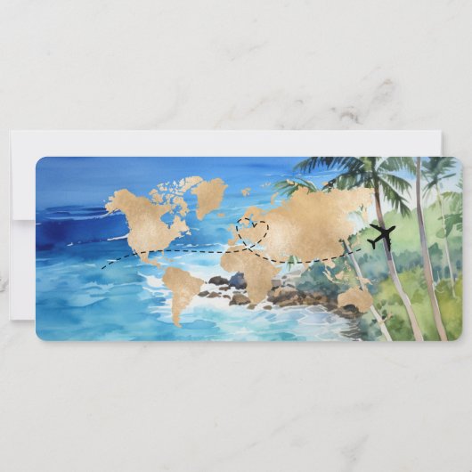 Surprise Boarding Pass Trip Ticket Mexico Kaart (Achterkant)