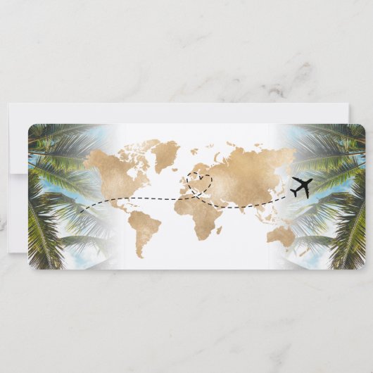 Surprise Boarding Pass Trip Ticket Mexico Kaart (Achterkant)