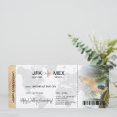 Surprise Boarding Pass Trip Ticket Mexico Kaart (Staand voorkant)