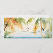 Surprise Boarding Pass Trip Ticket Palm Caribbean Kaart (Achterkant)