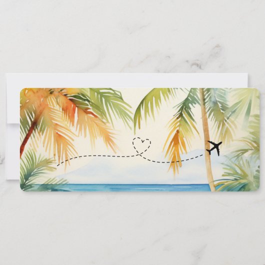 Surprise Boarding Pass Trip Ticket Palm Caribbean Kaart (Achterkant)