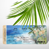 Surprise Boarding Pass Trip Ticket Palm Caribbean Kaart