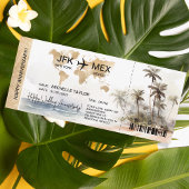 Surprise Boarding Pass Trip Ticket Palm Caribbean Kaart