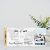 Surprise Boarding Pass Trip Ticket Venetië Kaart (Staand voorkant)