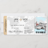 Surprise Boarding Pass Trip Ticket Venetië Kaart (Voorkant)