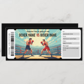 Surprise Boxing Match Ticket Cadeaubon Kaart (Voorkant / Achterkant)
