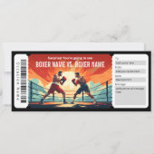 Surprise Boxing Match Ticket Cadeaubon Kaart (Voorkant)
