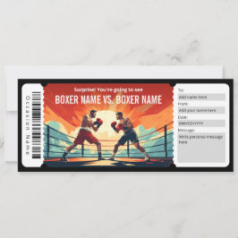 Surprise Boxing Match Ticket Cadeaubon Kaart