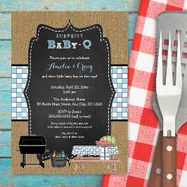 Surprise Boy Baby-Q Baby shower, BBQ baby shower Kaart
