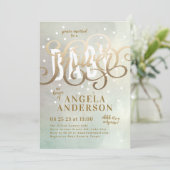 Surprise Boy Gold Foil Waterverf Baby shower Kaart (Staand voorkant)