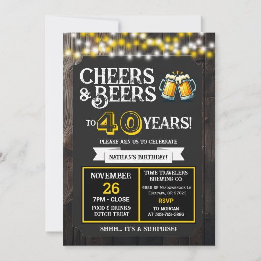 Surprise Brouwerij proost op 40 jaar bier brouwen Kaart (Voorkant)