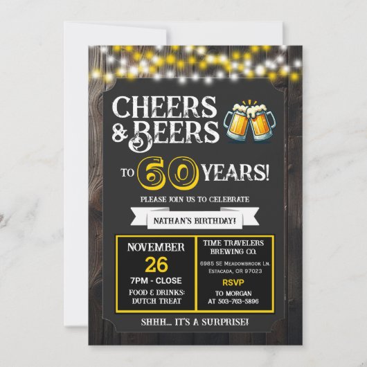 Surprise Brouwerij proost op 60 jaar bier brouwen Kaart (Voorkant)