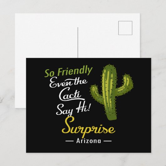 Surprise Cactus Funny Retro Briefkaart (Voorkant / Achterkant)