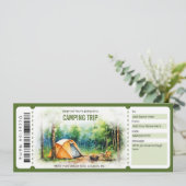 Surprise Camping Trip Ticket Sjabloon Kaart (Staand voorkant)