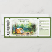 Surprise Camping Trip Ticket Sjabloon Kaart (Voorkant)