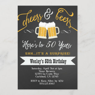 Surprise Cheers & Beers 50ste verjaardag uitnodigi Kaart