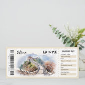 Surprise China Boarding Pass Cadeaubon Kaart (Staand voorkant)