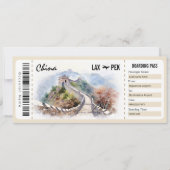 Surprise China Boarding Pass Cadeaubon Kaart (Voorkant)