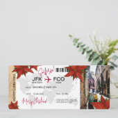 Surprise Christmas Boarding Pass Trip Ticket Kaart (Staand voorkant)