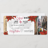 Surprise Christmas Boarding Pass Trip Ticket Kaart (Voorkant)