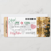 Surprise Christmas Boarding Pass Trip Ticket Kaart (Voorkant)
