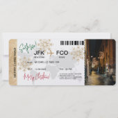 Surprise Christmas Boarding Pass Trip Ticket Kaart (Voorkant)